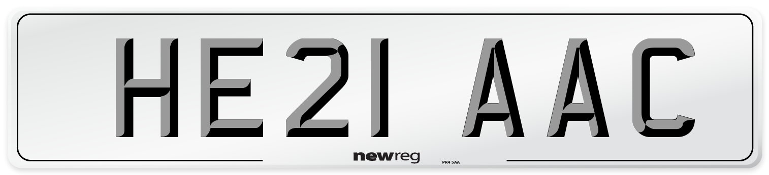 HE21 AAC Number Plate from New Reg